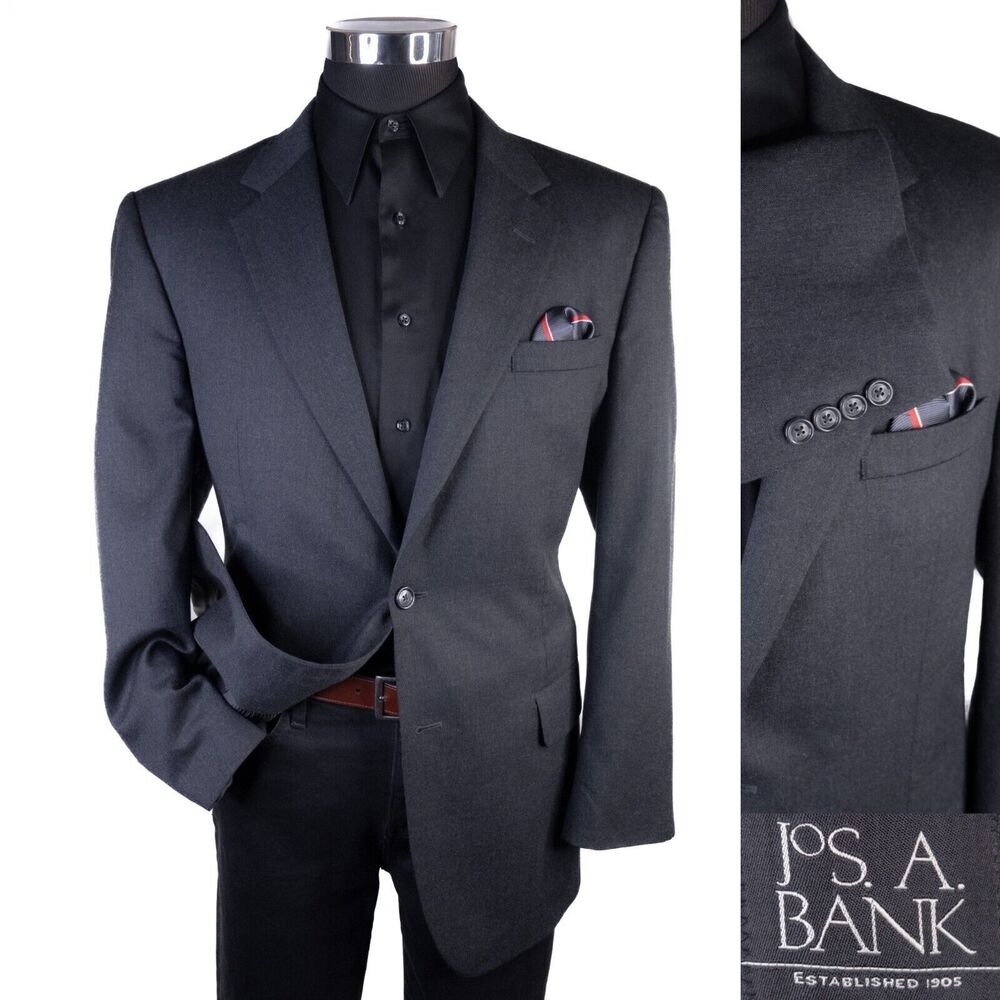Jos. A. Bank Mens Blazer Solid Wool/Cashmere 2 Button Suit Jacket Sport Coat 43R